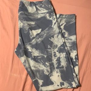 Reebok light blue tie-dye workout leggings.